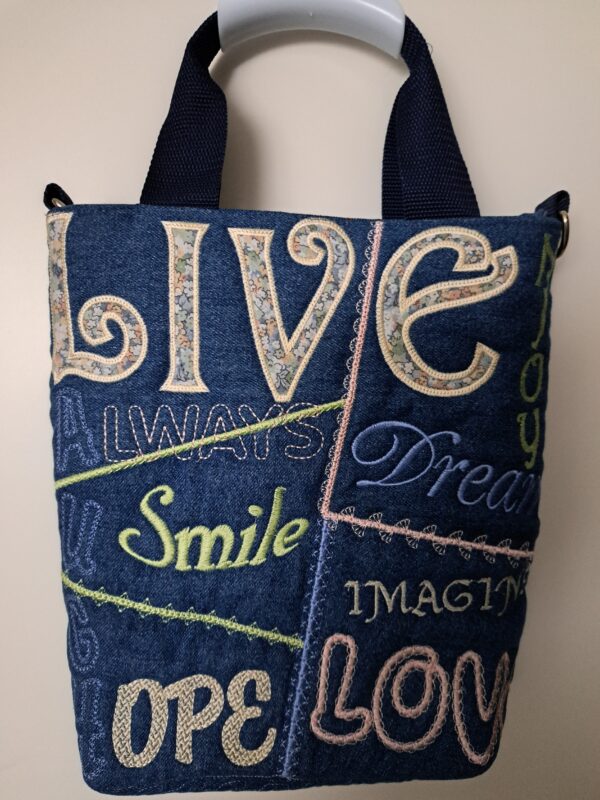 Denim tas Live Hope Love